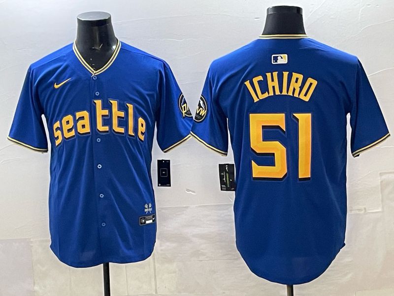 Men Nike 2025 Seattle Mariners #51 Ichiro Blue City Edition MLB Jersey 001